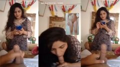 Desi College Girl Giving Blowjob To His Dick In Her Phone