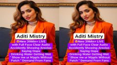 Aditi Mistry New Live with Full Face – Clear Audio Accidently Revealing her Areolas Saying