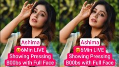 Beautiful Model ASHIMA Latest Most Exclusive 6Min Premium Live – Showing Pressing Boobs with Full Face