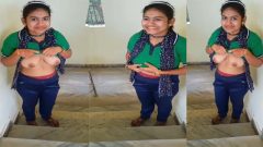 Cute Girl Showing Boobs – To Friends On Fairwell Day