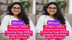Minnu Innocent Looking Chashmish Girl Premium Live – Showing Pressing Huge Boobs – Stripping Full Nude