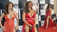 Bollywood Actress Kangana Sharma Accidental Stage at Panty Showing